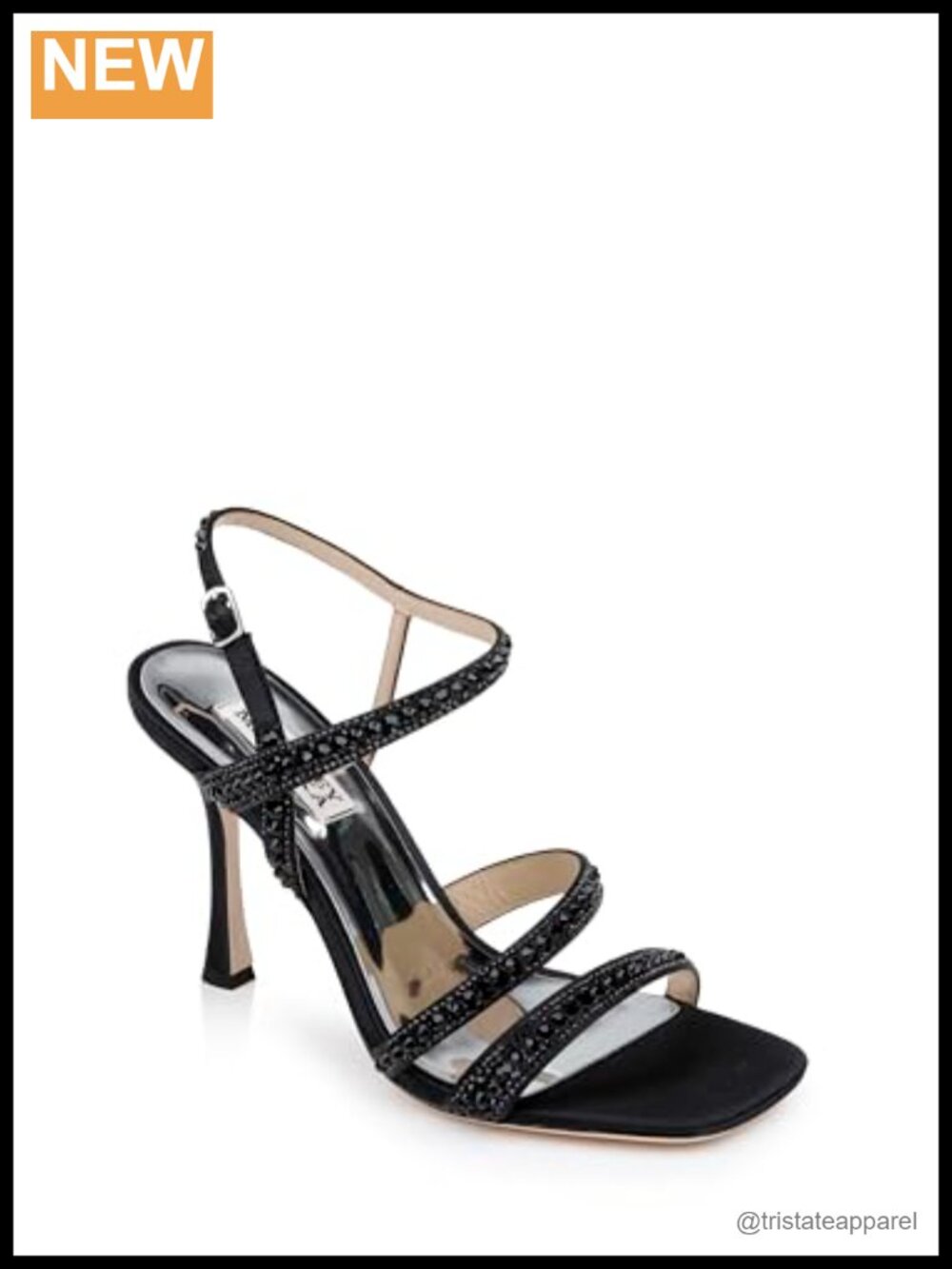 Satin Bejeweled Strappy Sandal Stiletto Heel Slingback